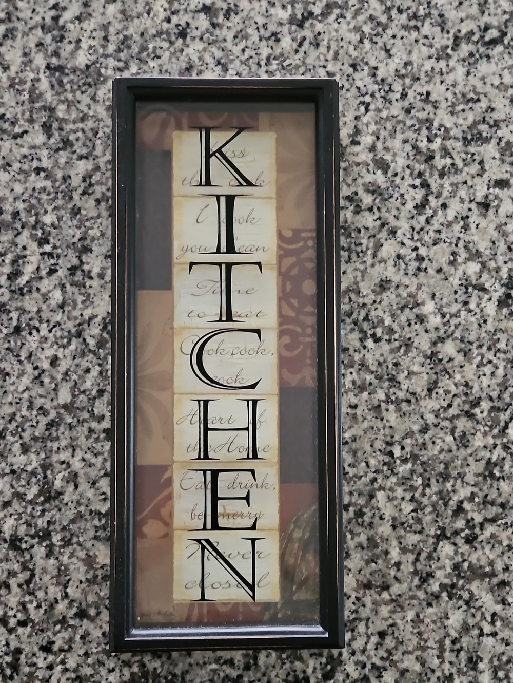 Kitchen Wall Art Sign - Black Frame